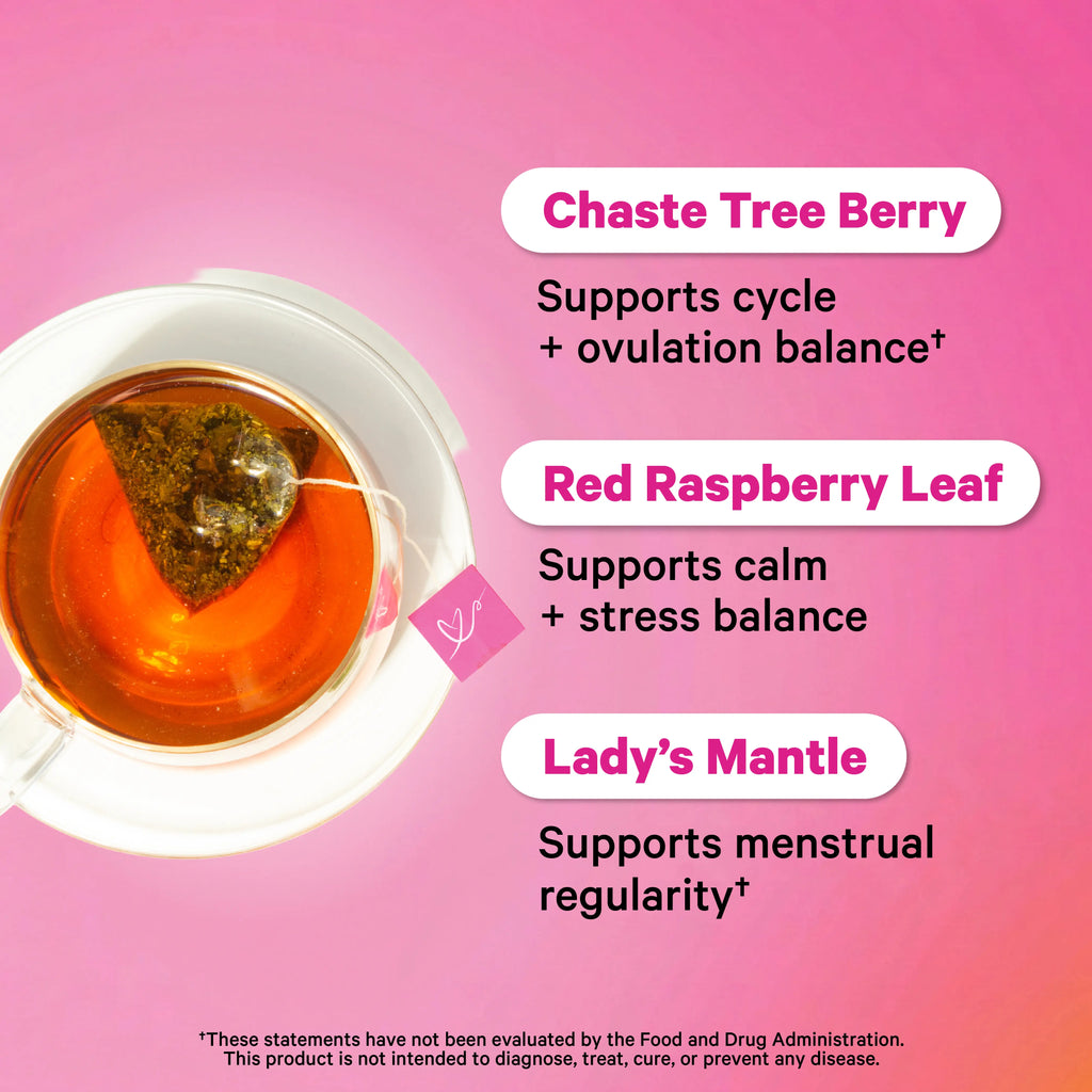 Pink Stork Organic Herbal Fertility Support | Vitex + Red Raspberry Leaf | 3 Flavors Available | TTC + Cycle Support for Women