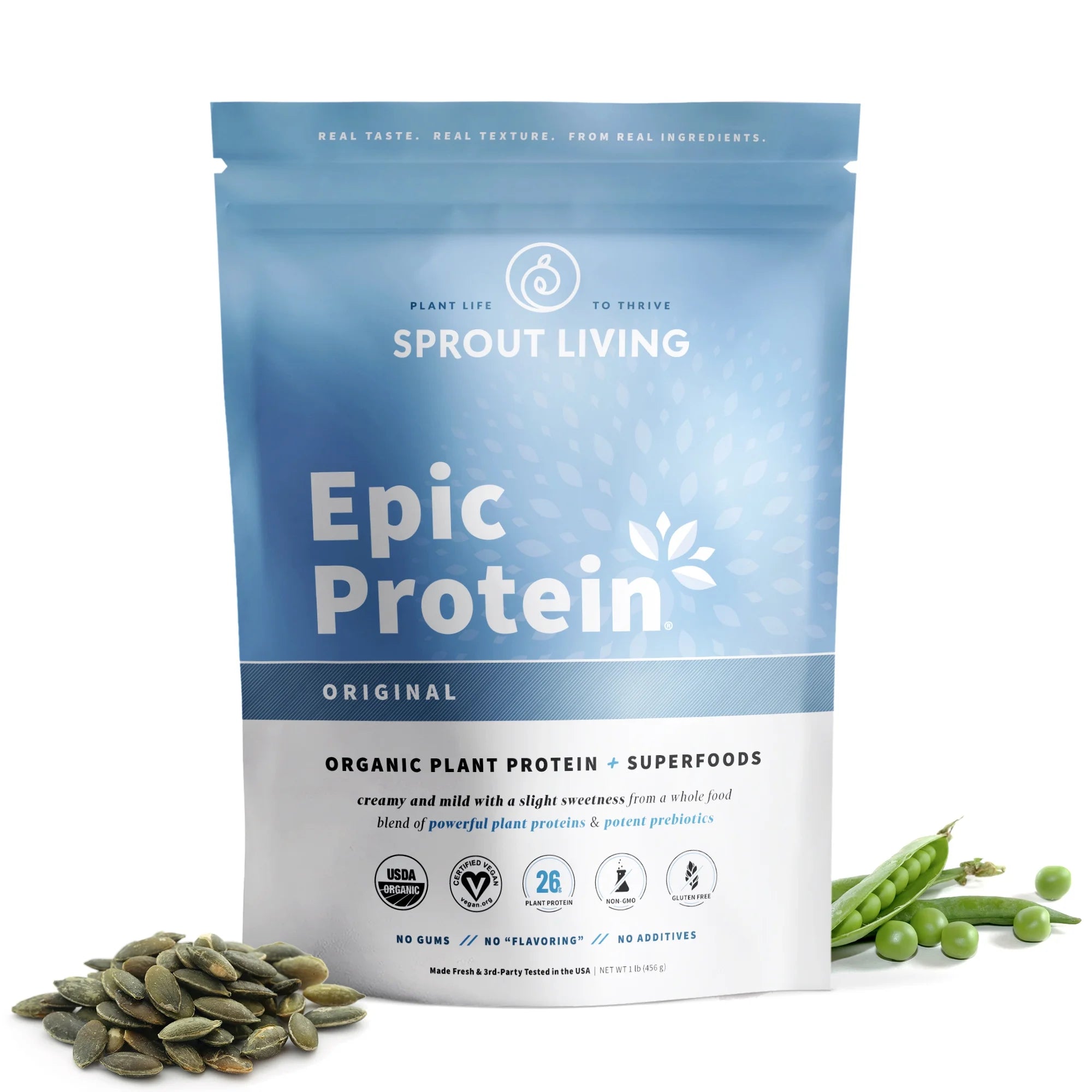 Epic Protein | Organic Plant Protein, Superfoods, Original (Unflavored) 1 Lb