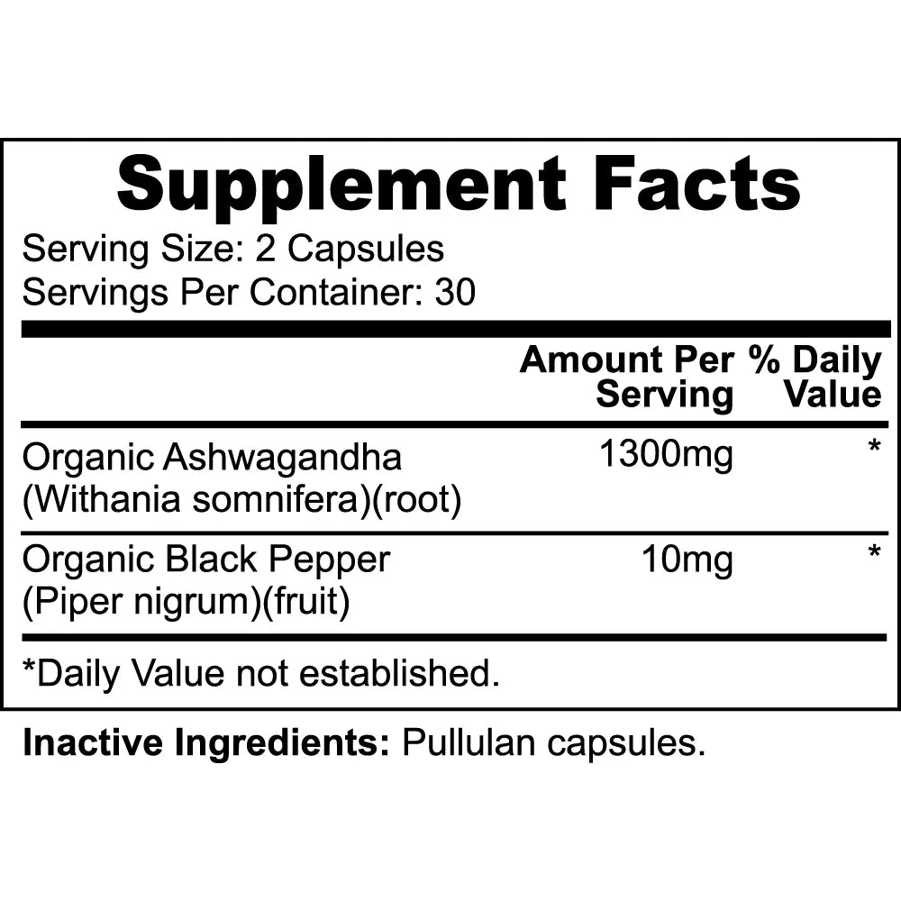 Organic Ashwagandha with Organic Black Pepper