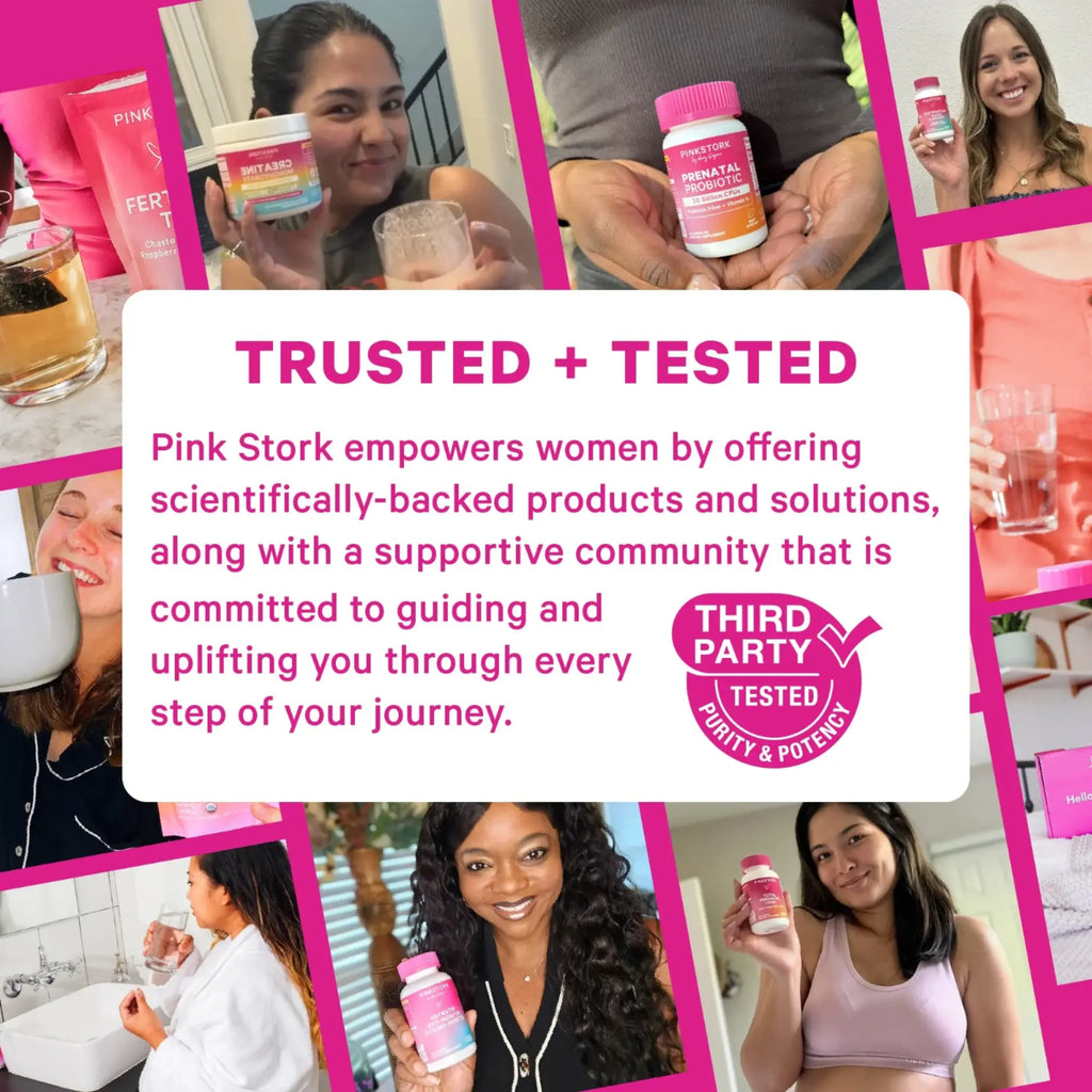 Pink Stork Organic Herbal Fertility Support | Vitex + Red Raspberry Leaf | 3 Flavors Available | TTC + Cycle Support for Women