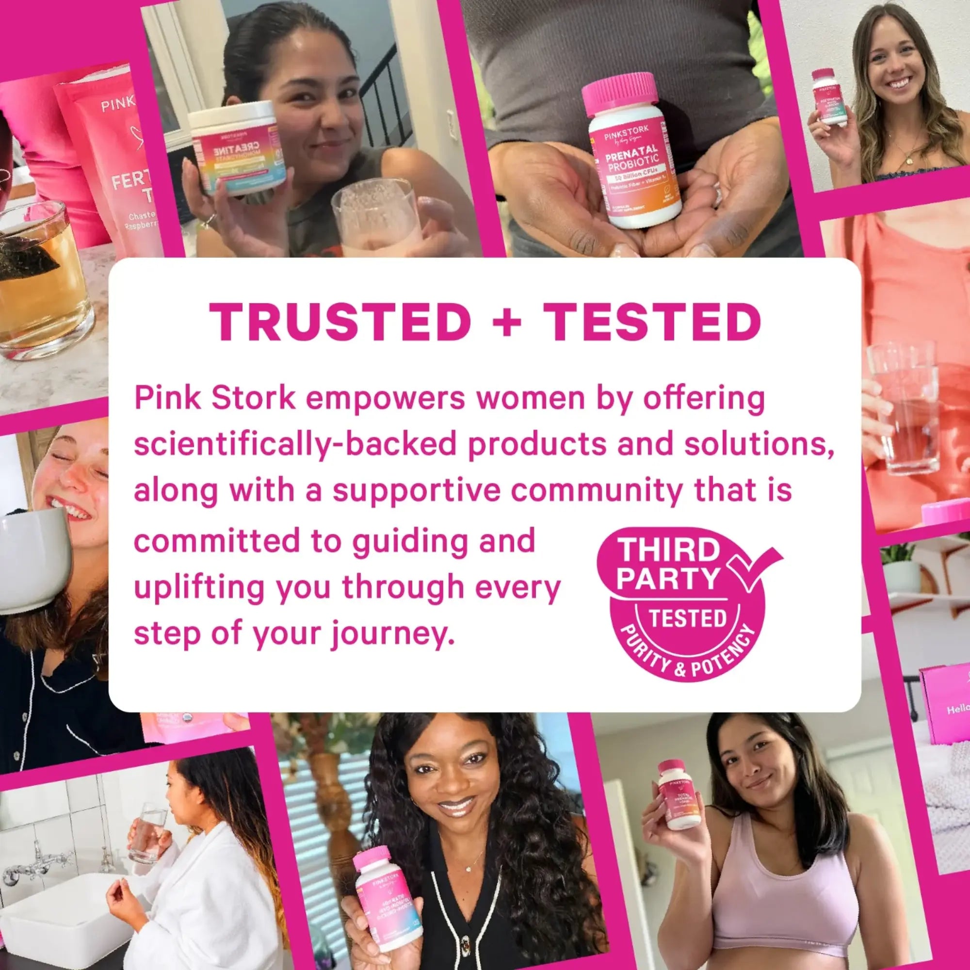 Pink Stork Organic Herbal Fertility Support | Vitex + Red Raspberry Leaf | 3 Flavors Available | TTC + Cycle Support for Women