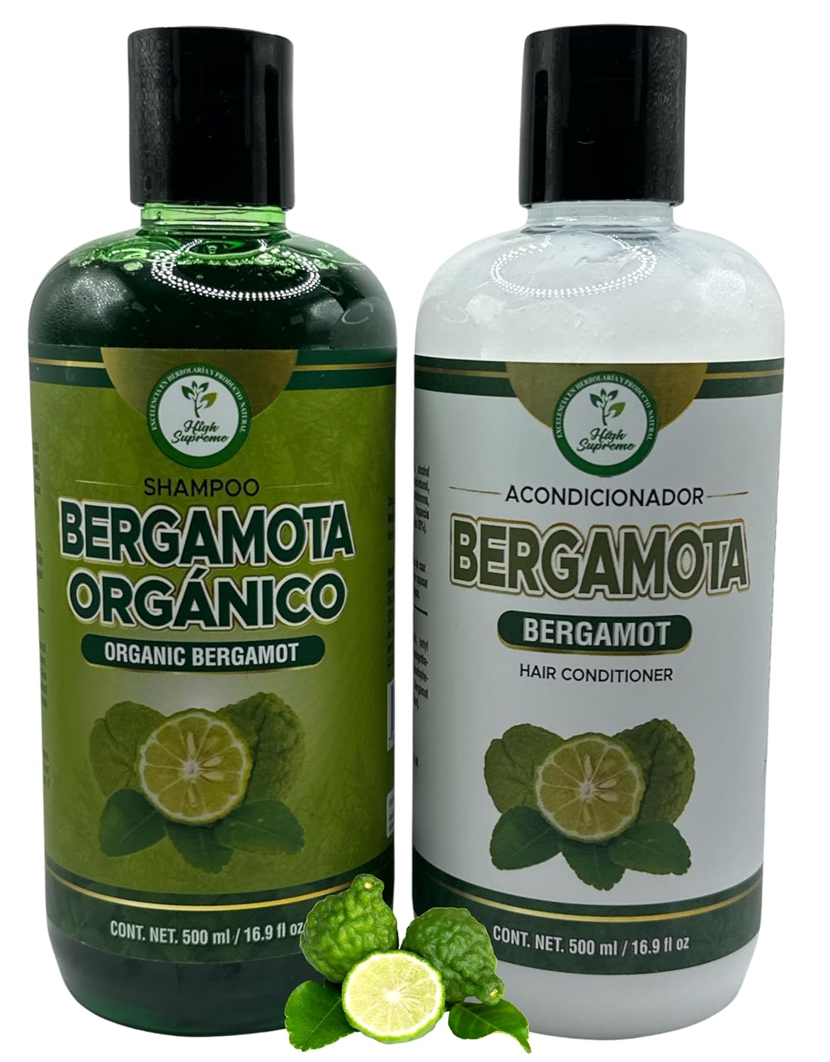 Shampoo Organic Bergamot + Conditioner (16.9 Fl Oz) with Aloe Vera & Rosemary |