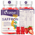 CRASYE Saffron Gummies for Kids, 100% Pure Organic Natural Extract, Sugar-Free Dietary Supplement, 60 Vegan Gummies for Calm Mood & Focus Support