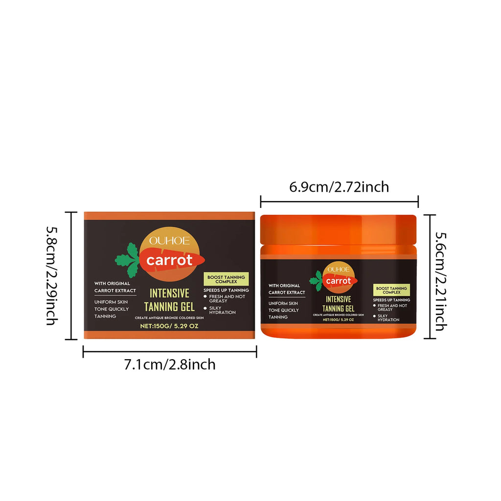 Carrot Tanning Gel - Lightweight Hydrating Bronzing Gel for Natural Sunless Tan Enhancement for Face and Body