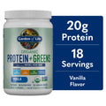 Organic Plant Based Greens Probiotic 20G Protein Shake Drink Powder for Digestive Gut Health, Vegan, Vanilla, 1.1Lb