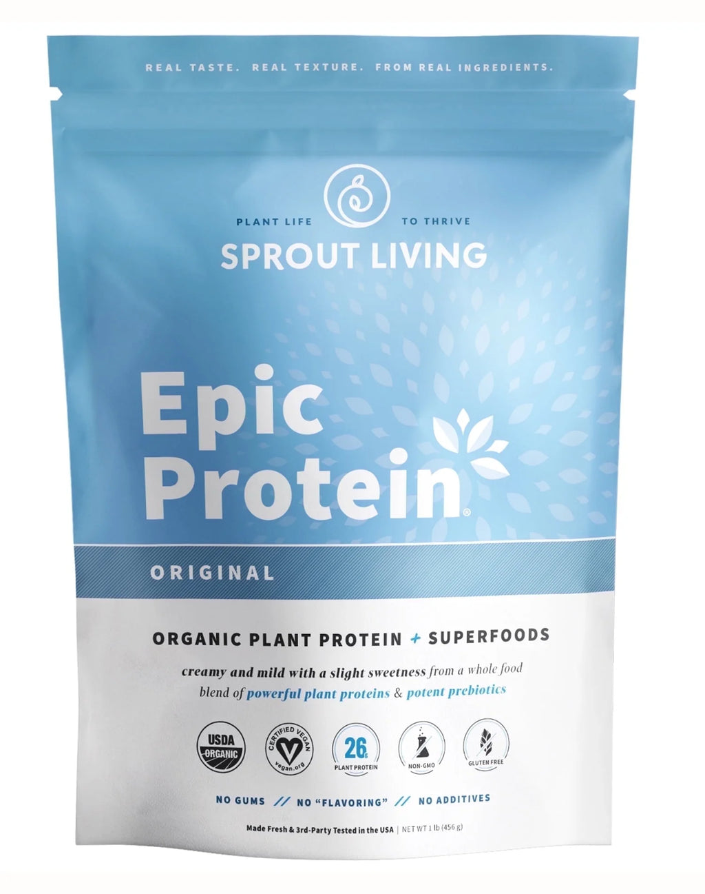 Epic Protein | Organic Plant Protein, Superfoods, Original (Unflavored) 1 Lb