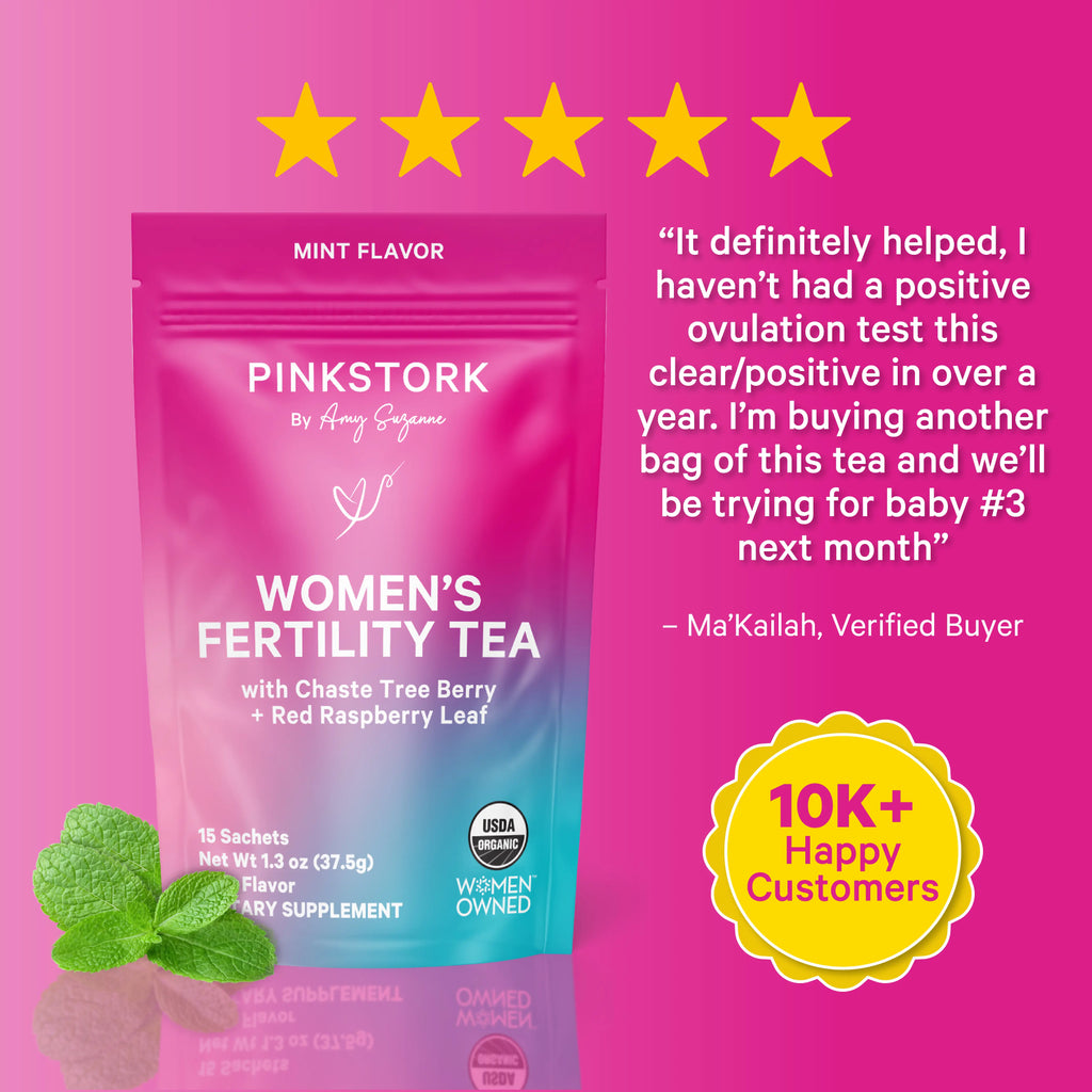 Pink Stork Organic Herbal Fertility Support | Vitex + Red Raspberry Leaf | 3 Flavors Available | TTC + Cycle Support for Women